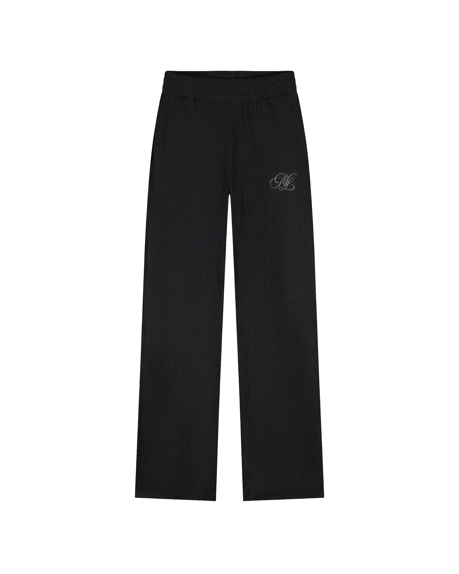 Malelions Women Seersucker Loose Fit Pants | Black