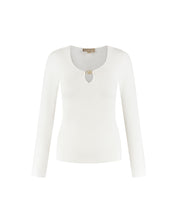 Malelions Women Emblem V-Neck Top | White