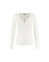  Malelions Women Emblem V-Neck Top | White