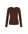  Malelions Women Emblem V-Neck Top | Dark Brown