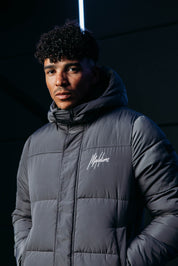 Malelions Sport Ace Mid Length Puffer Jacket | Charcoal