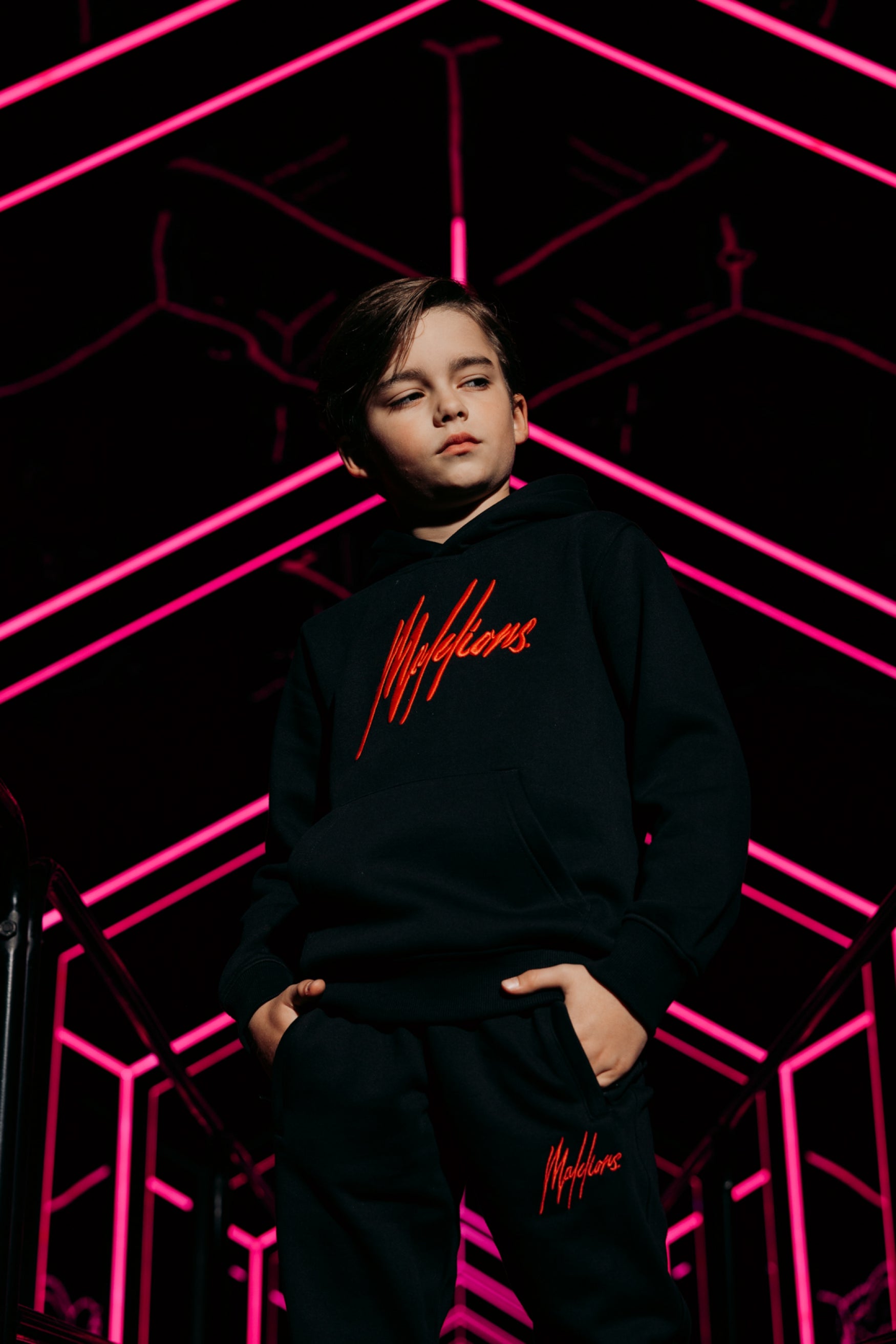 Malelions Junior Essentials Tracksuit | Black/Red