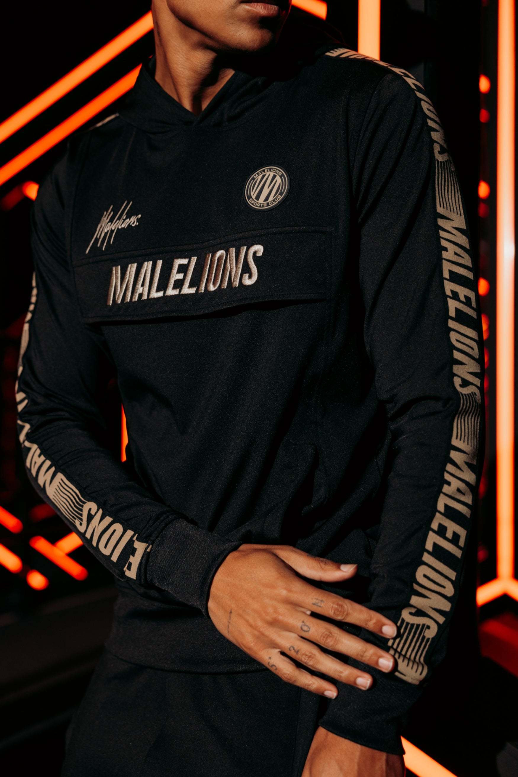 Malelions Sport Warming Up Tracksuit | Black/Gold