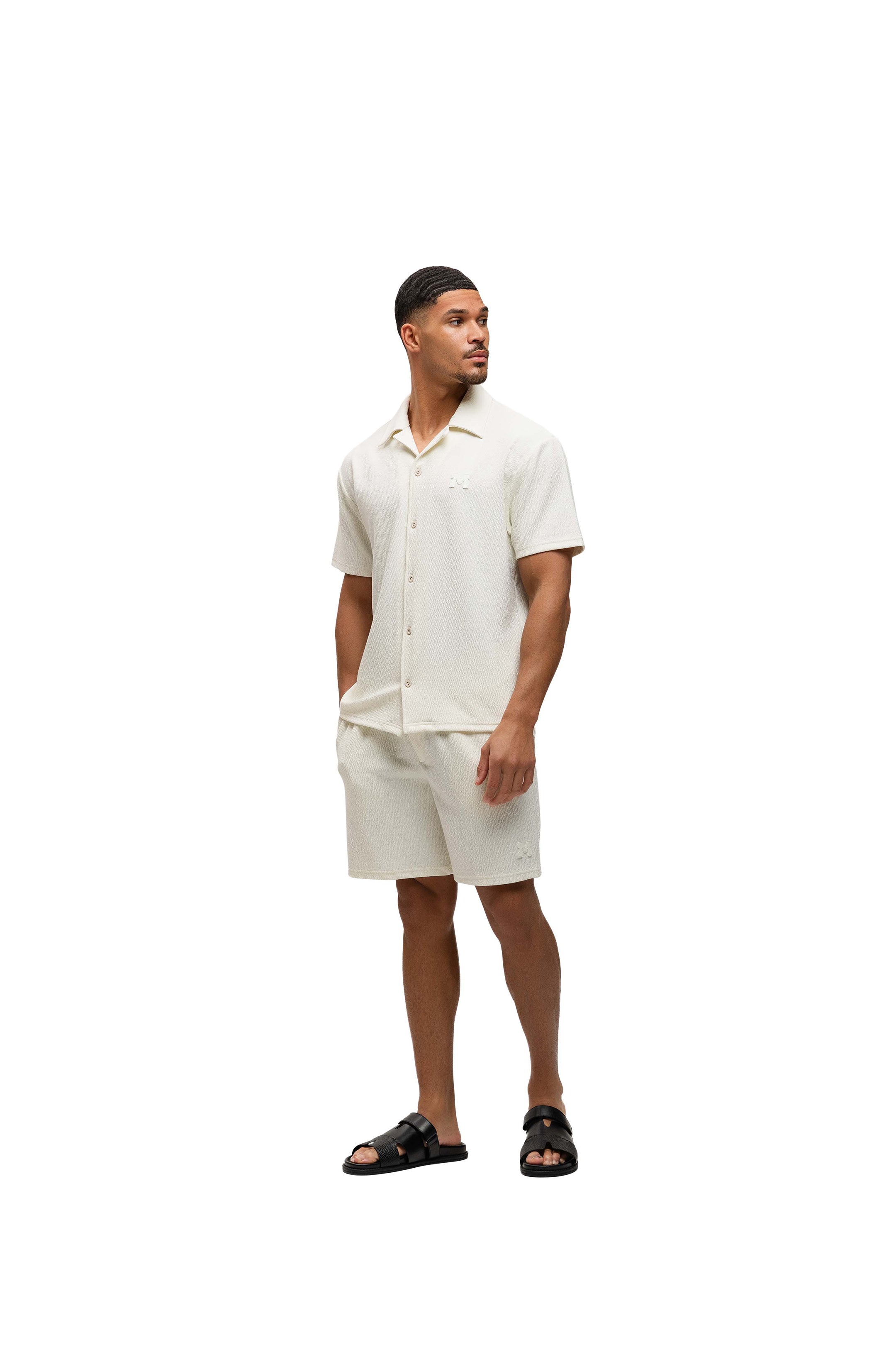 Malelions Men Cloud Texture Shirt | Off-White