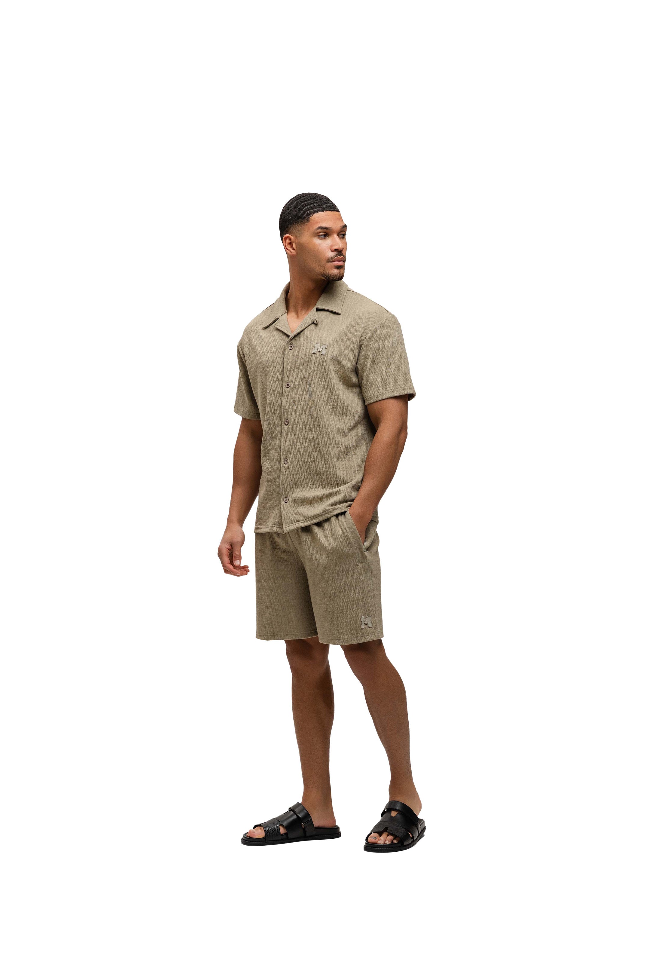 Malelions Men Cloud Texture Shirt | Taupe