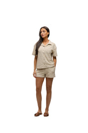 Malelions Women Monogram Wave Towelling Shorts | Beige