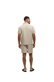 Malelions Men Diagonal Seersucker Shorts | Light Beige