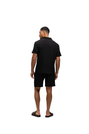Malelions Men Diagonal Seersucker Shorts | Black