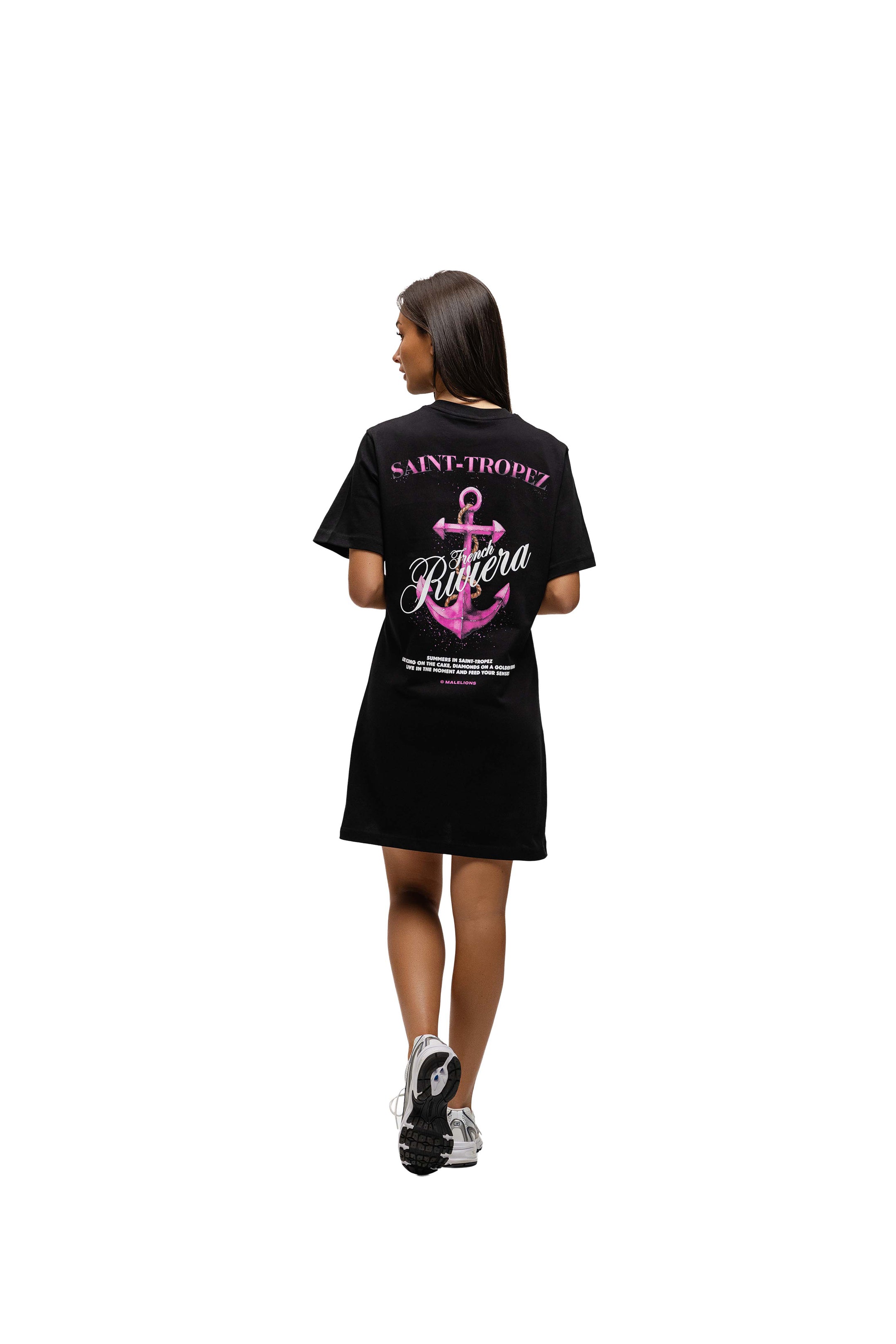 Malelions Women Saint-Tropez T-Shirt Dress | Black