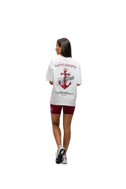 Malelions Women Saint-Tropez Oversized T-Shirt | White