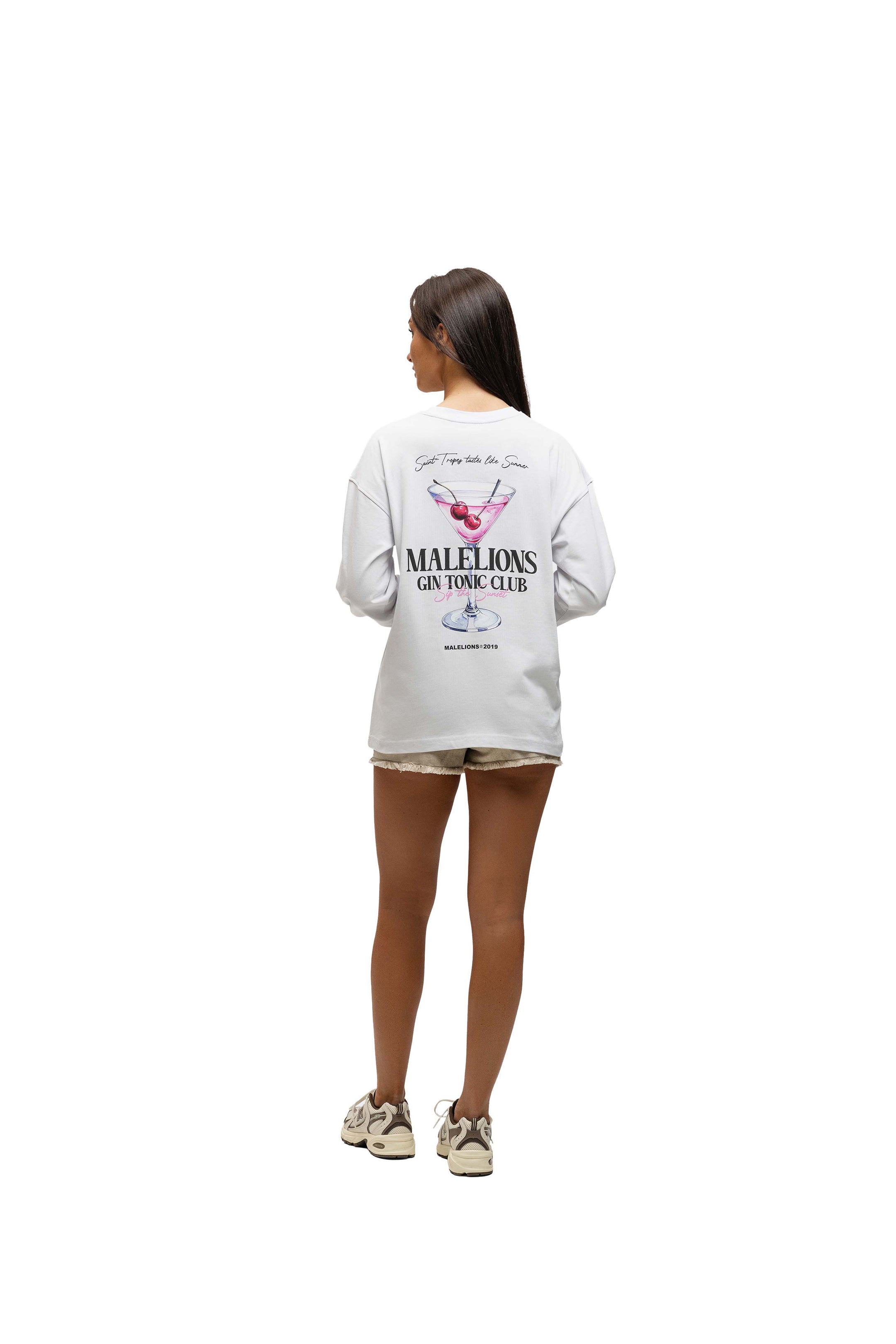 Malelions Women Gin Tonic Club Longsleeve T-Shirt | White