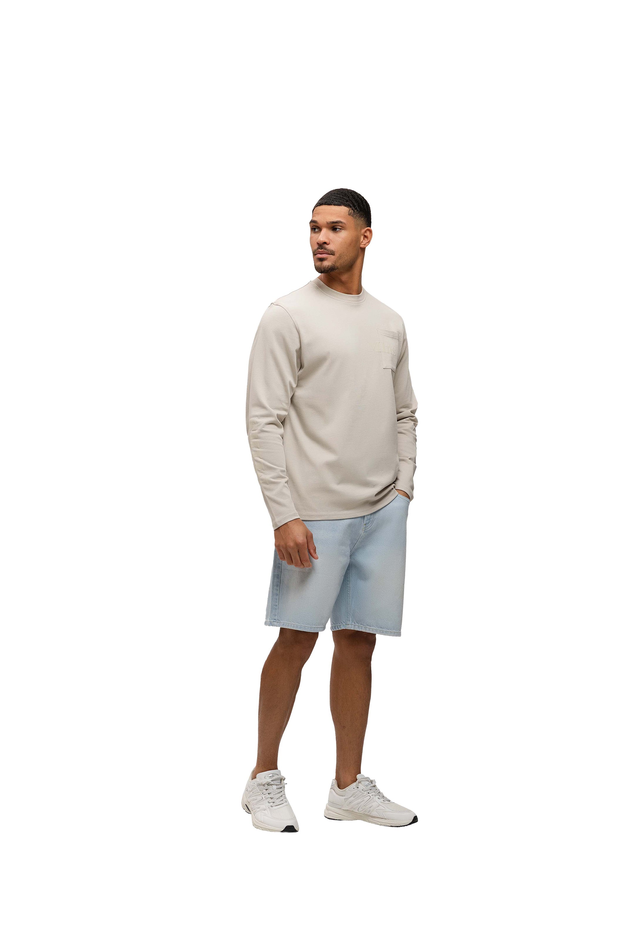 Malelions Men Department Longsleeve T-Shirt | Light Beige