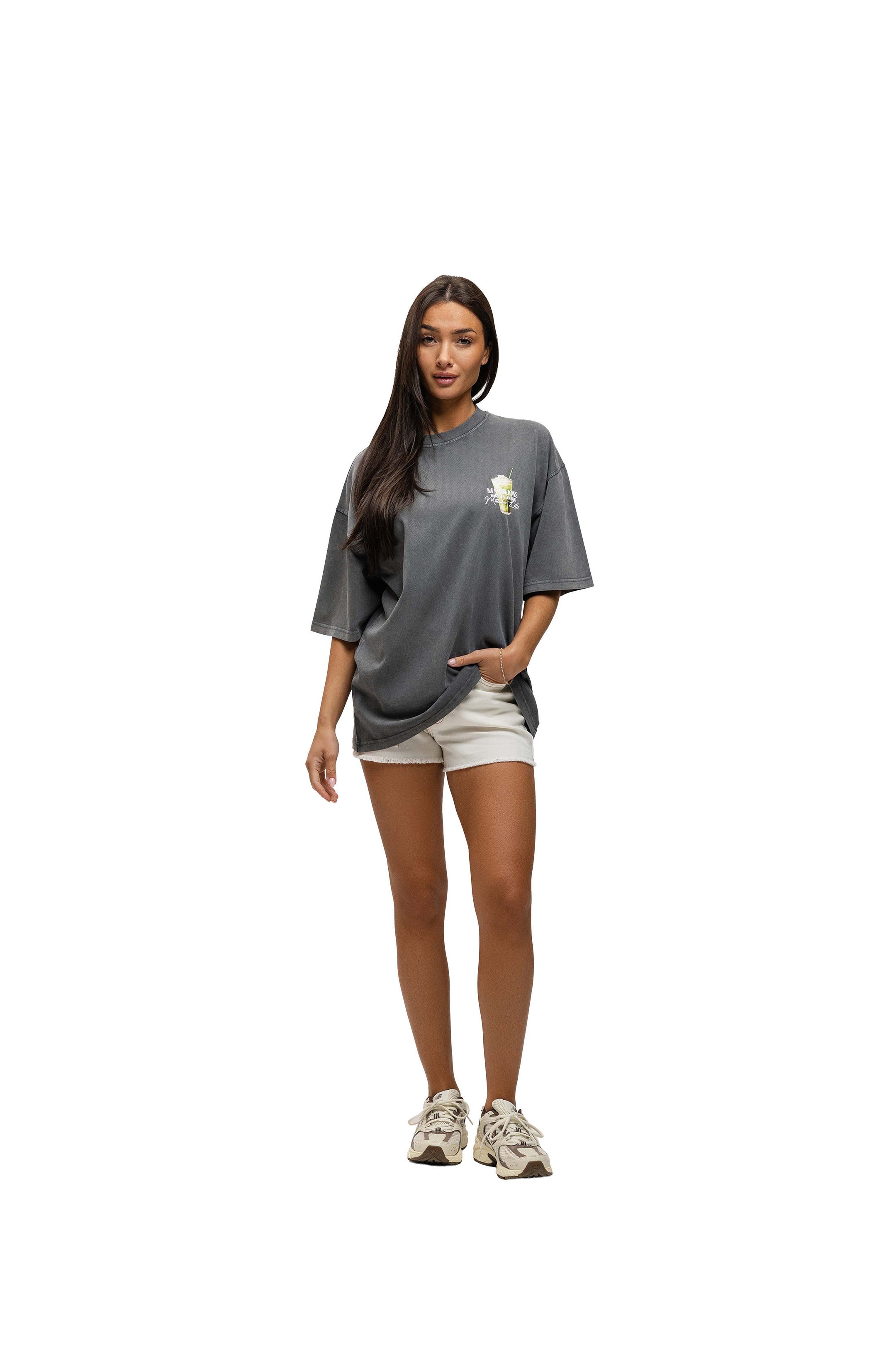 Malelions Women Barista Lounge Oversized T-Shirt | Acid Wash