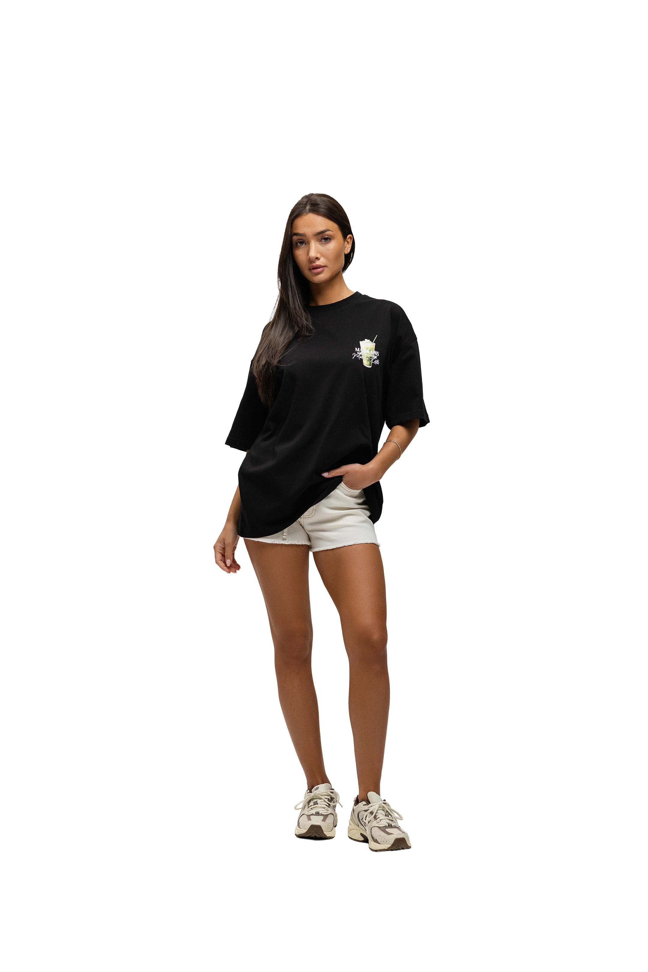 Malelions Women Barista Lounge Oversized T-Shirt | Black