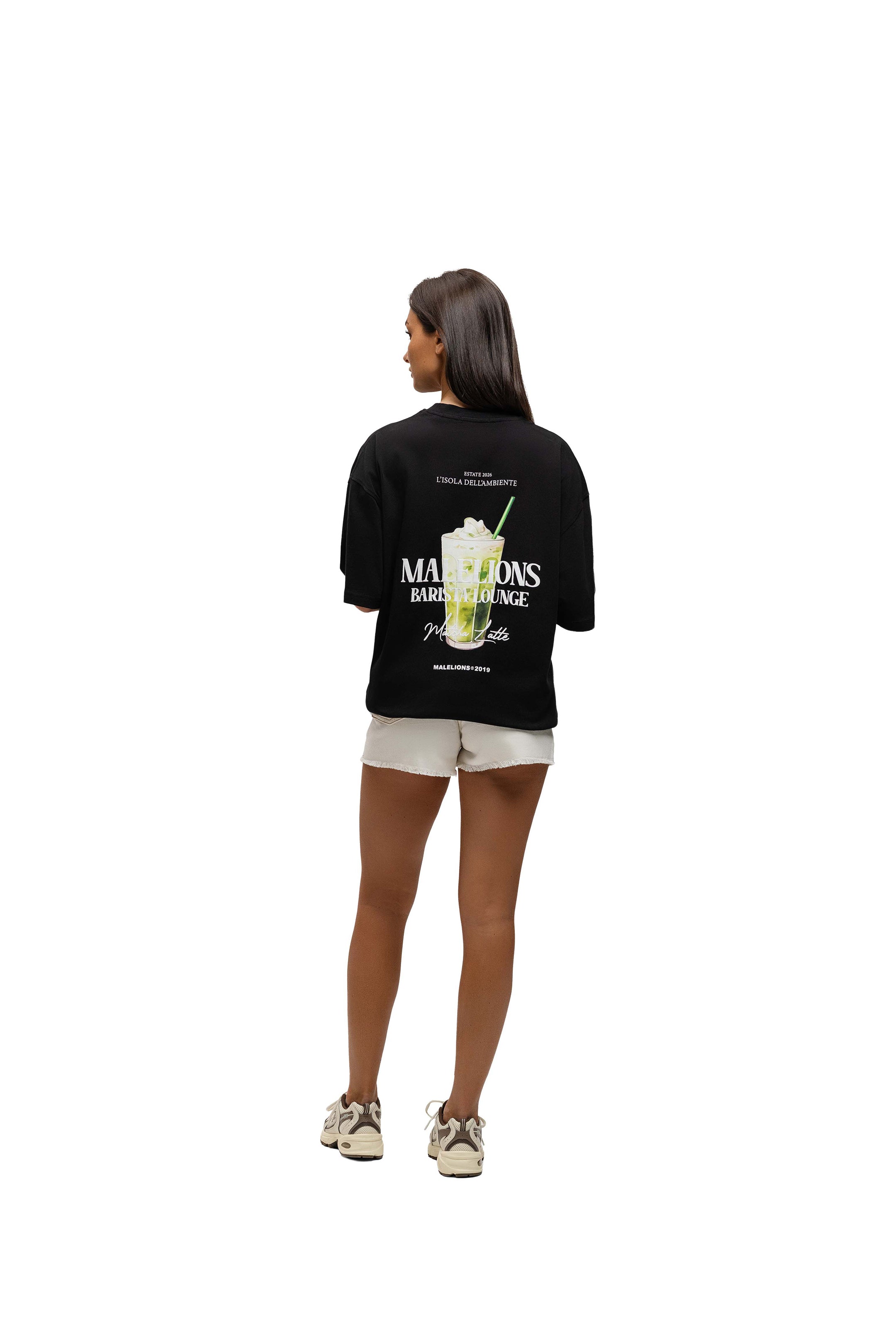 Malelions Women Barista Lounge Oversized T-Shirt | Black