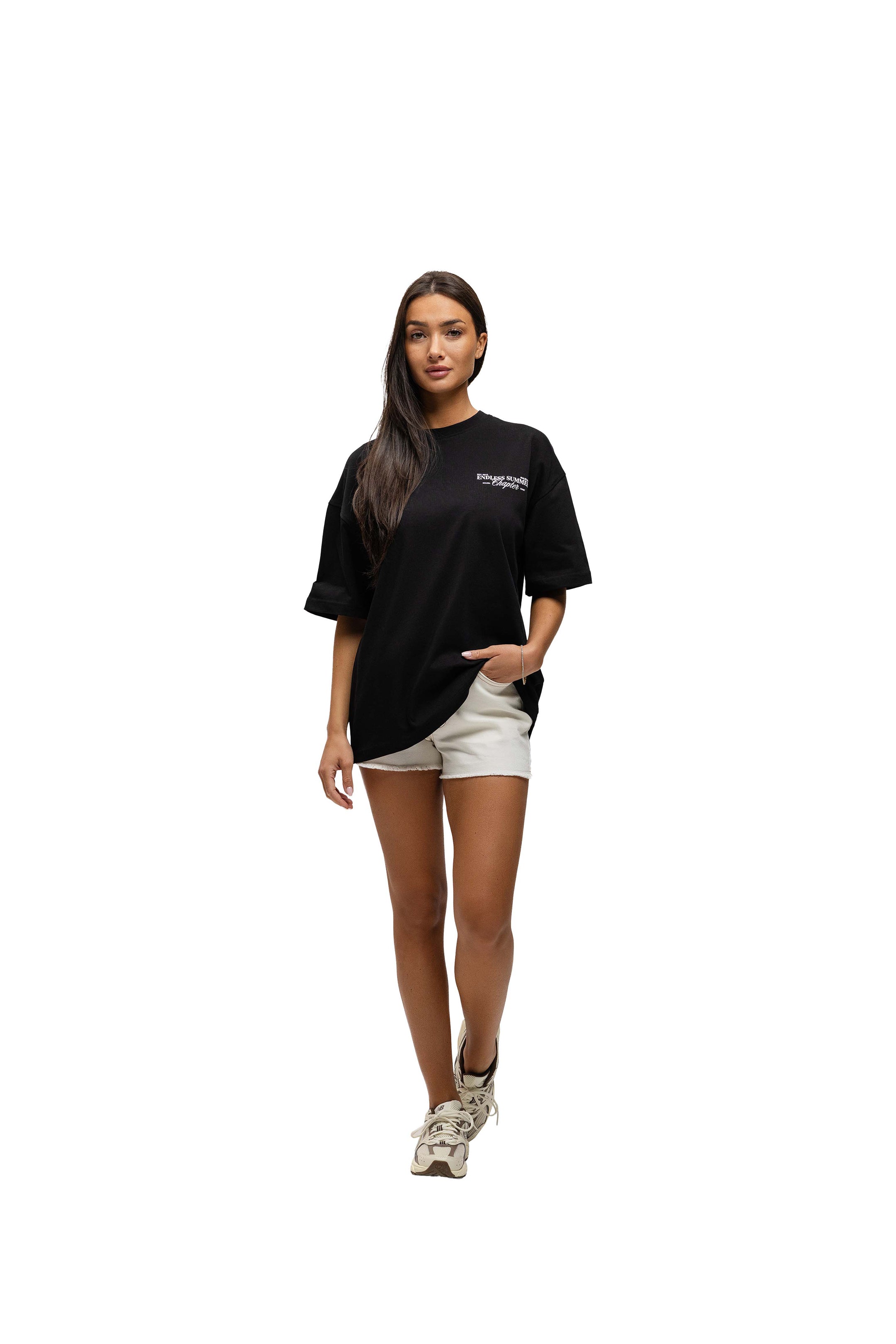Malelions Women Golden Coast Oversized T-Shirt | Black