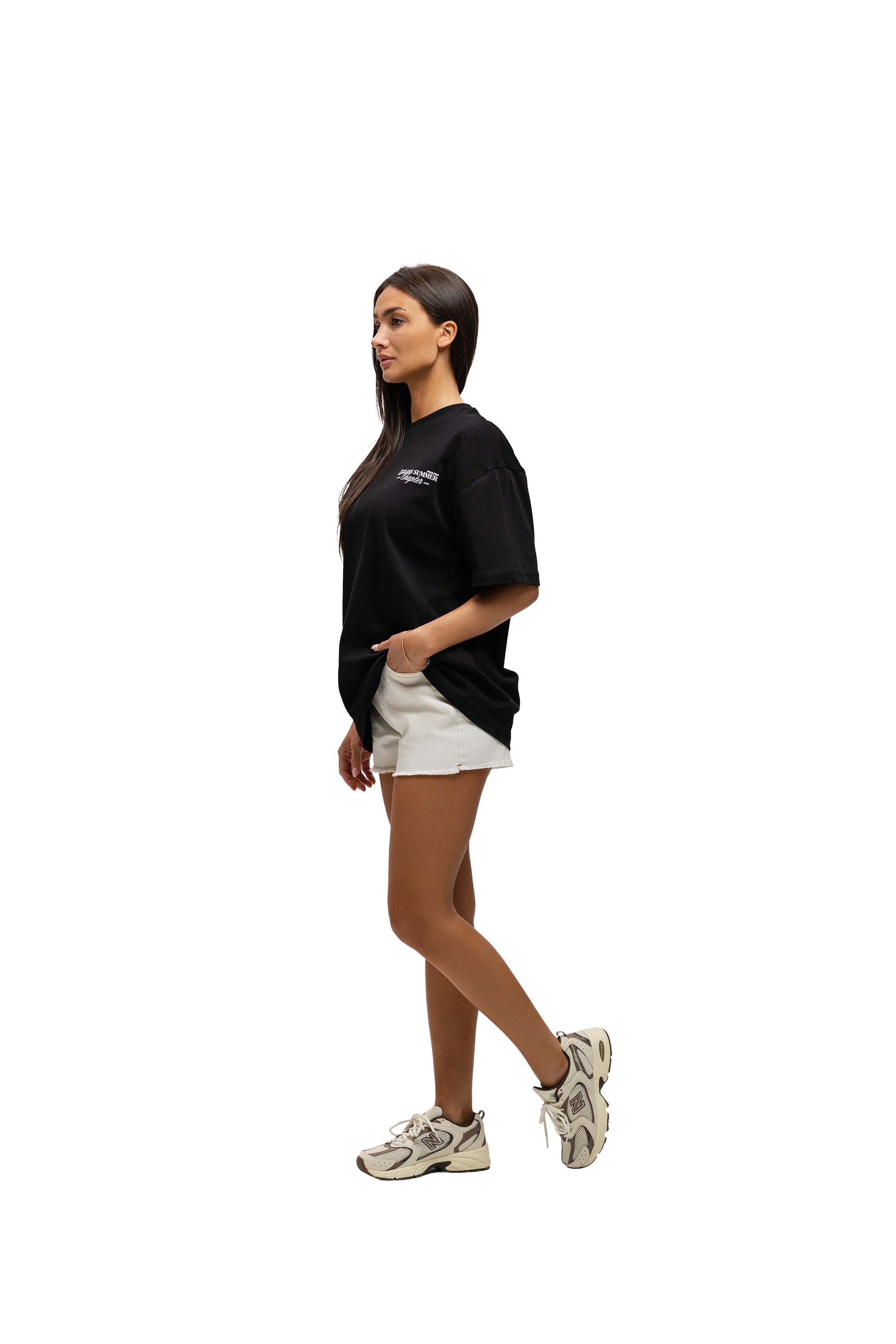 Malelions Women Golden Coast Oversized T-Shirt | Black