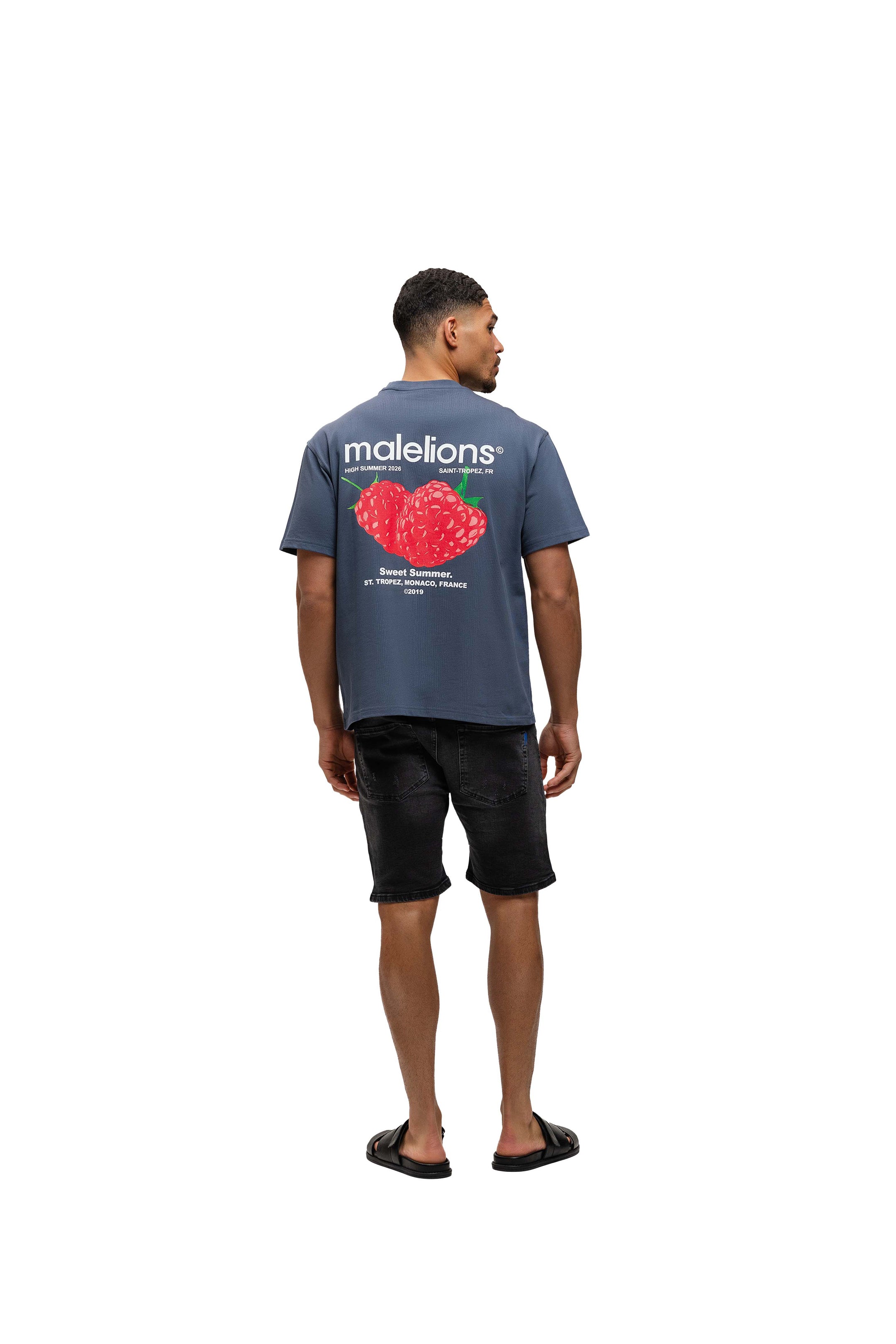 Malelions Men Washed Denim Shorts | Black