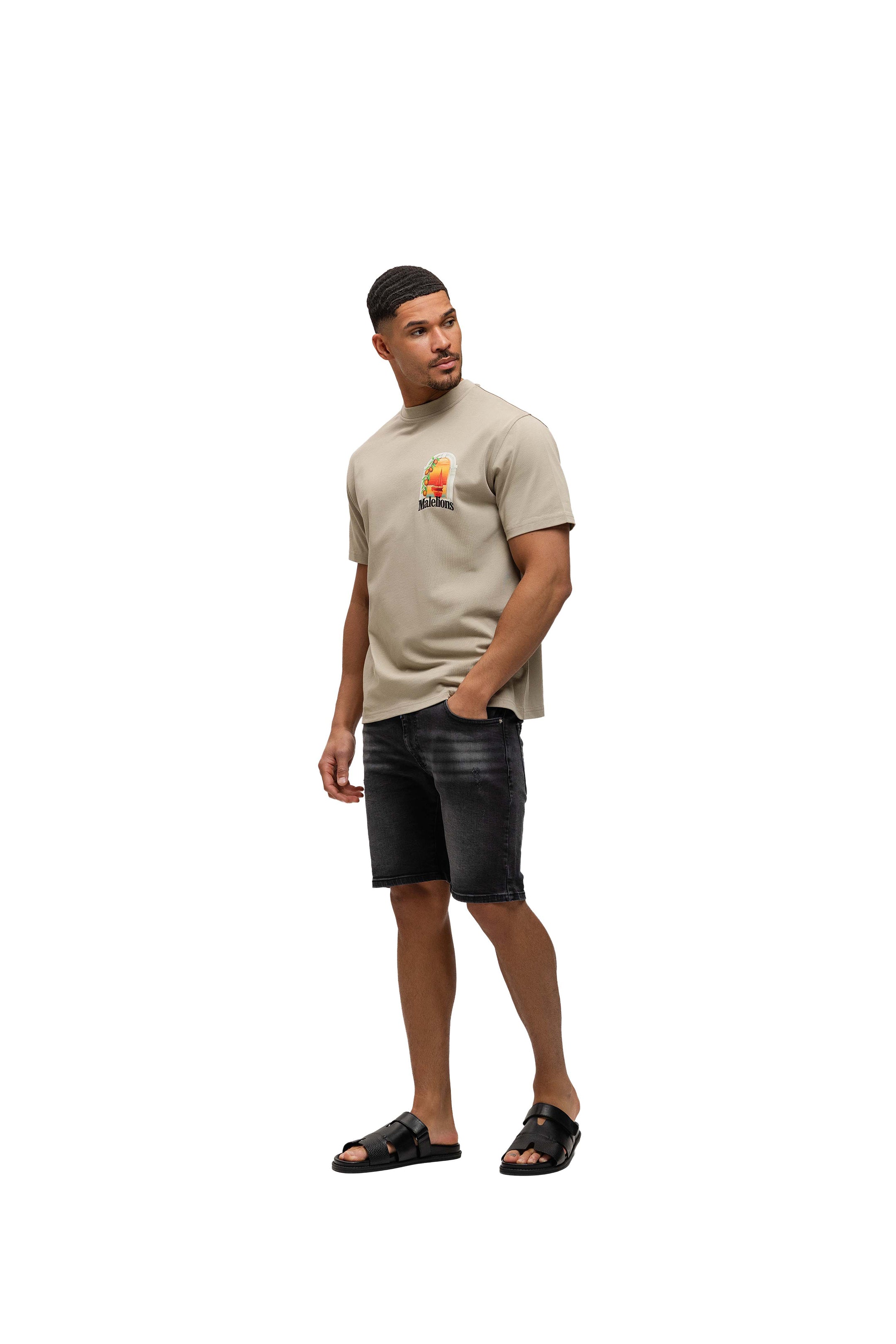 Malelions Men Yacht Window T-Shirt | Taupe