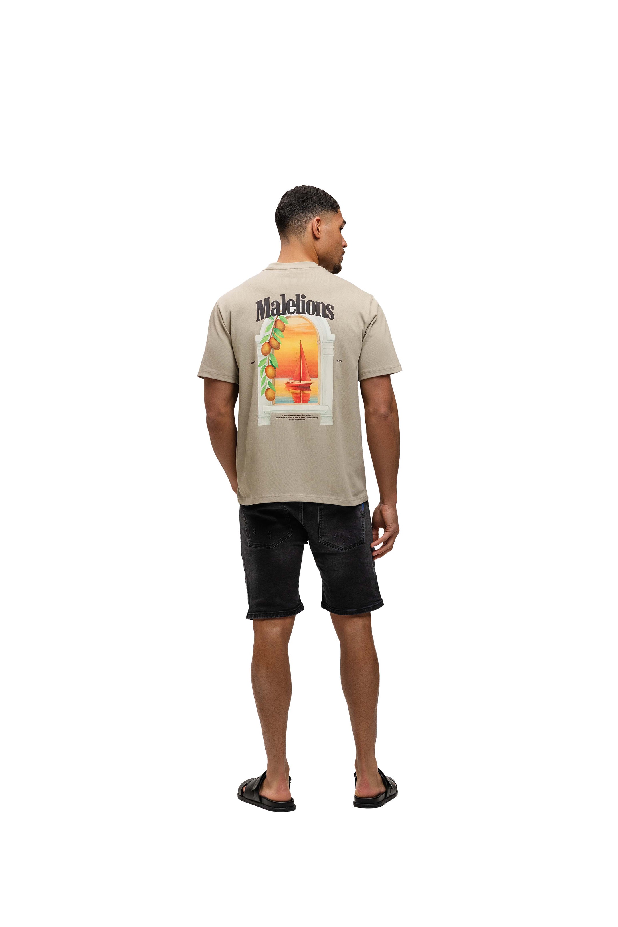 Malelions Men Yacht Window T-Shirt | Taupe