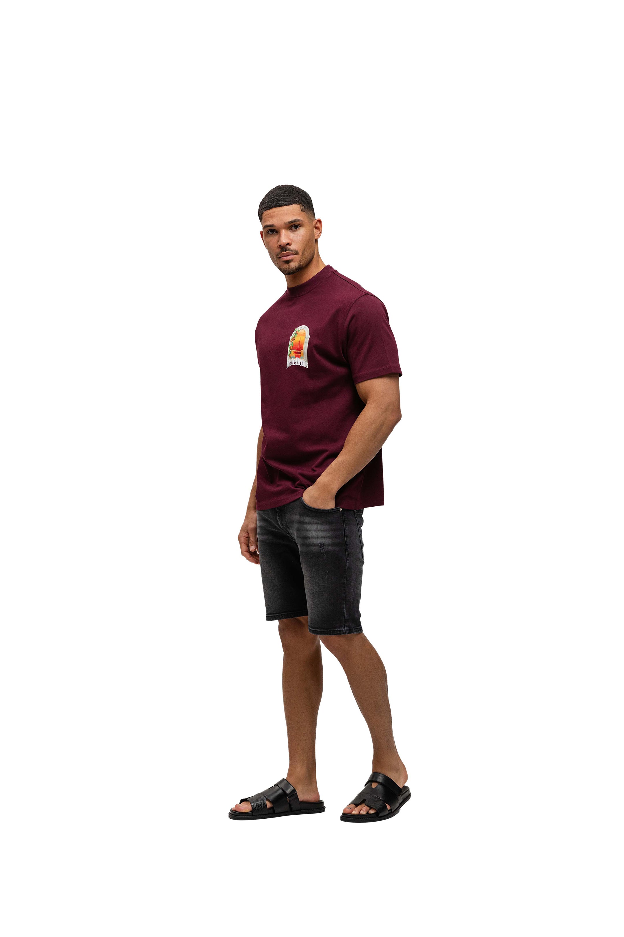 Malelions Men Yacht Window T-Shirt | Burgundy