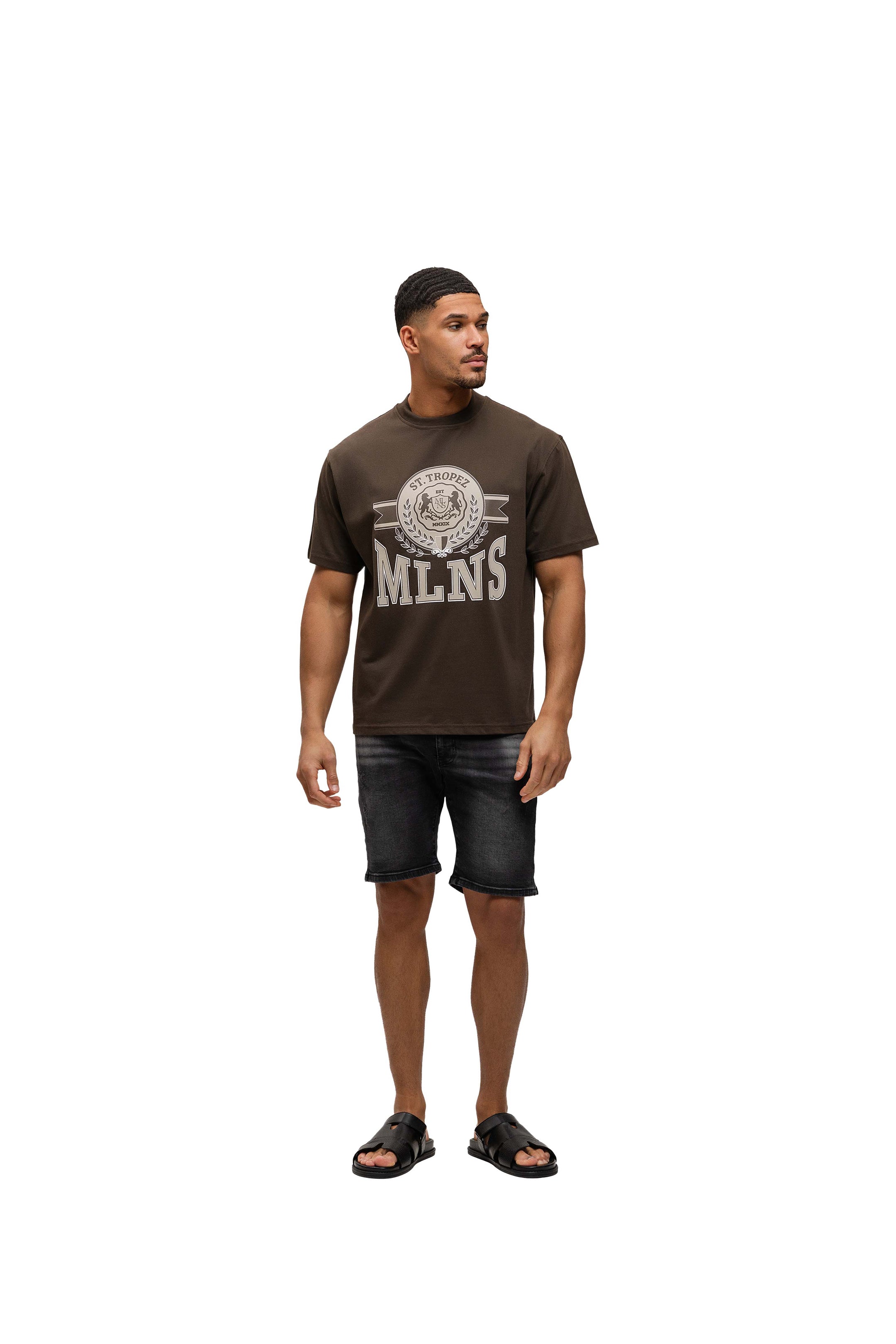 Malelions Men Crest T-Shirt | Dark Brown