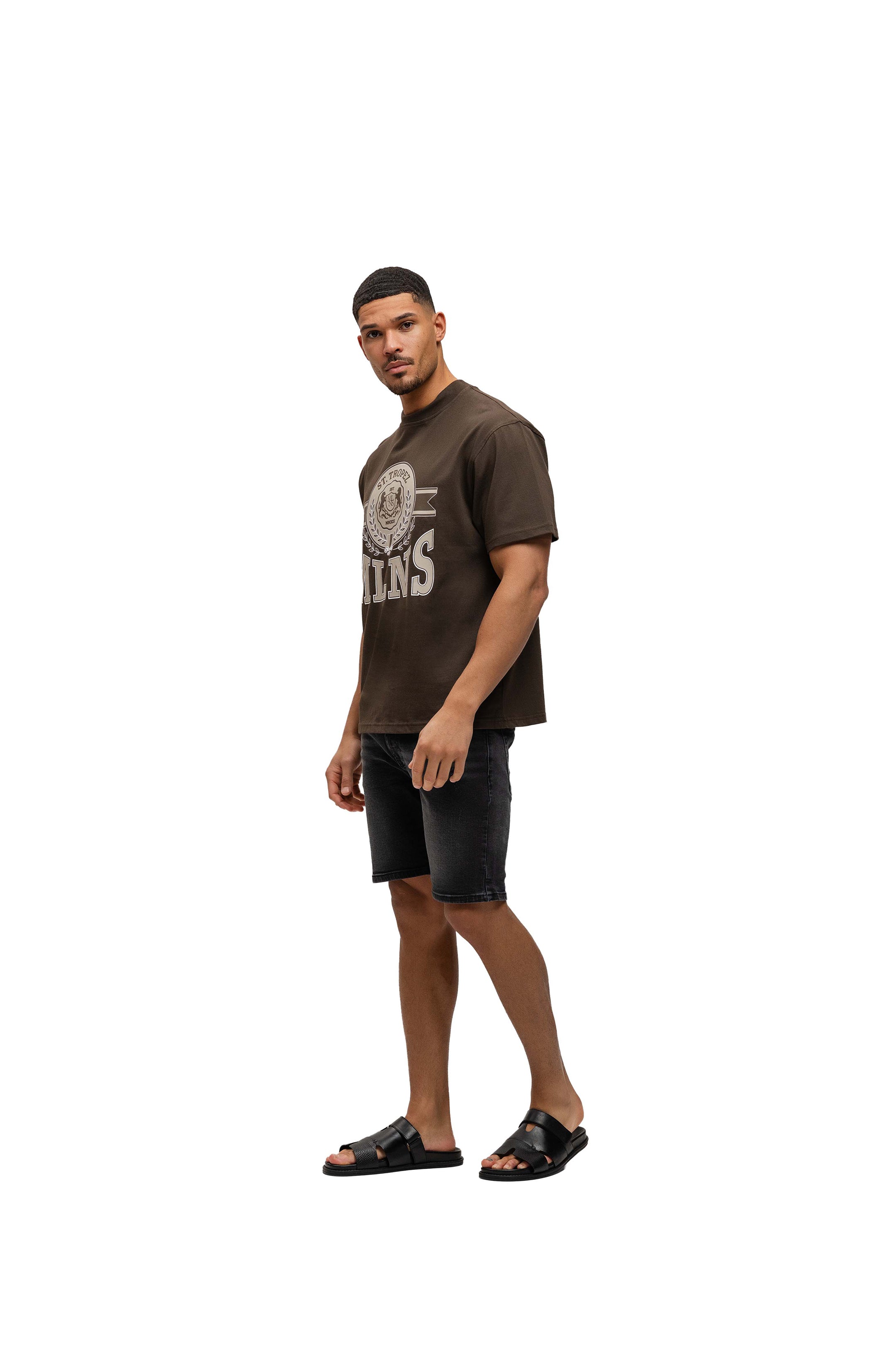 Malelions Men Crest T-Shirt | Dark Brown