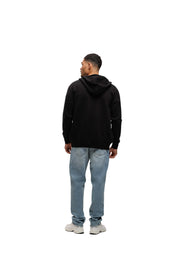Malelions Men Oversized Knitted Emblem Zip Hoodie | Black