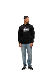 Malelions Men Motocross Longsleeve T-Shirt | Black