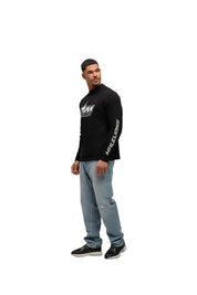 Malelions Men Motocross Longsleeve T-Shirt | Black