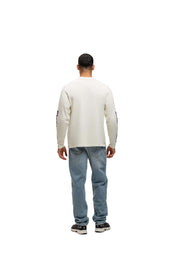 Malelions Men Motocross Longsleeve T-Shirt | Off-White