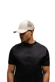 Malelions Men Suede Trucker Cap | Light Beige