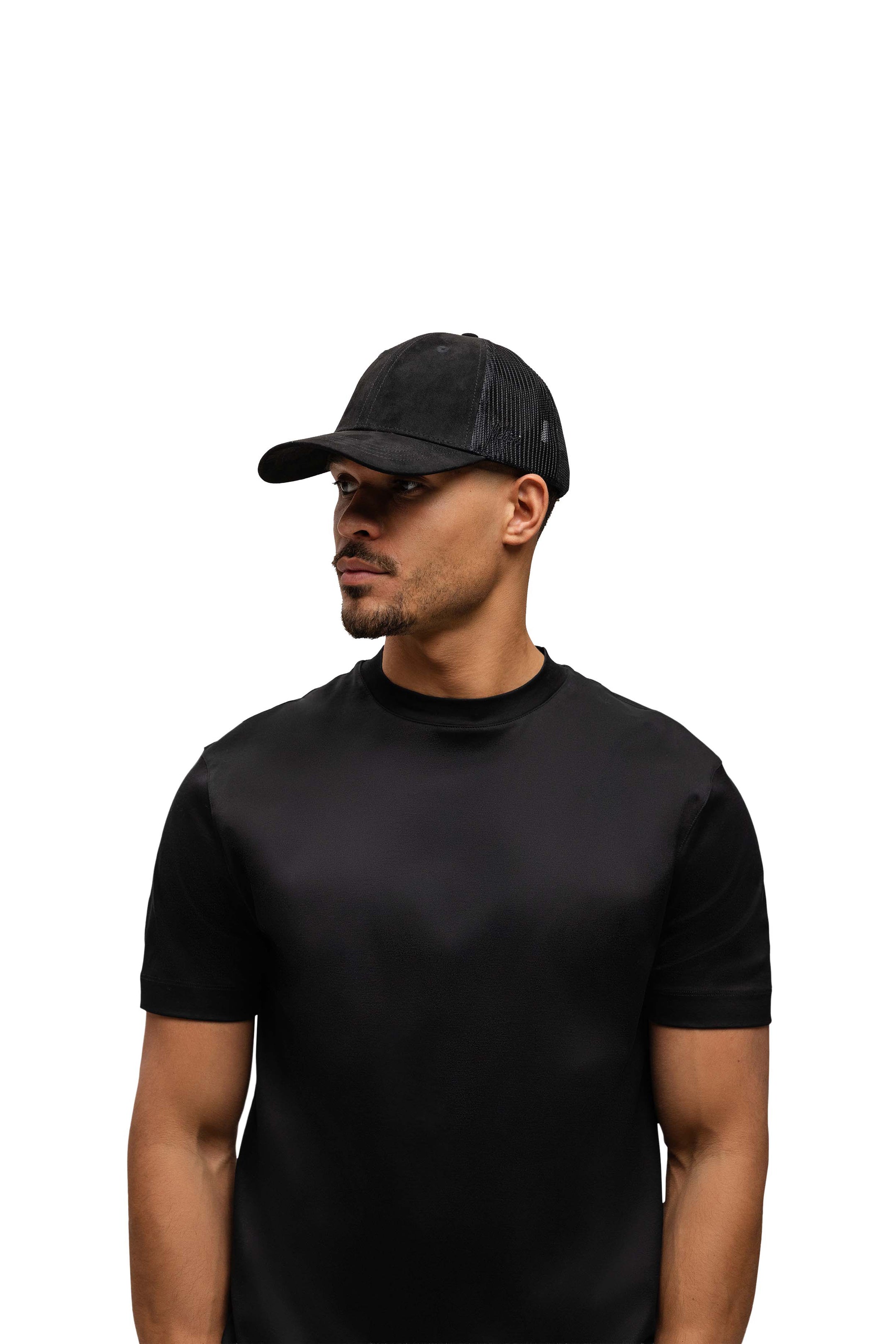 Malelions Men Suede Trucker Cap | Black