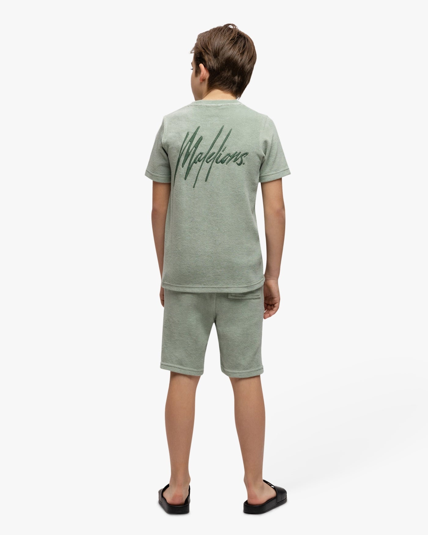 Malelions Junior Signature Frottee-Shorts | Agavegrün