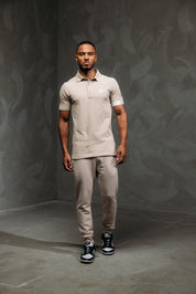 Malelions Men Captain Polo 2.0 | Taupe/White