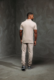 Malelions Men Captain Polo 2.0 | Taupe/White