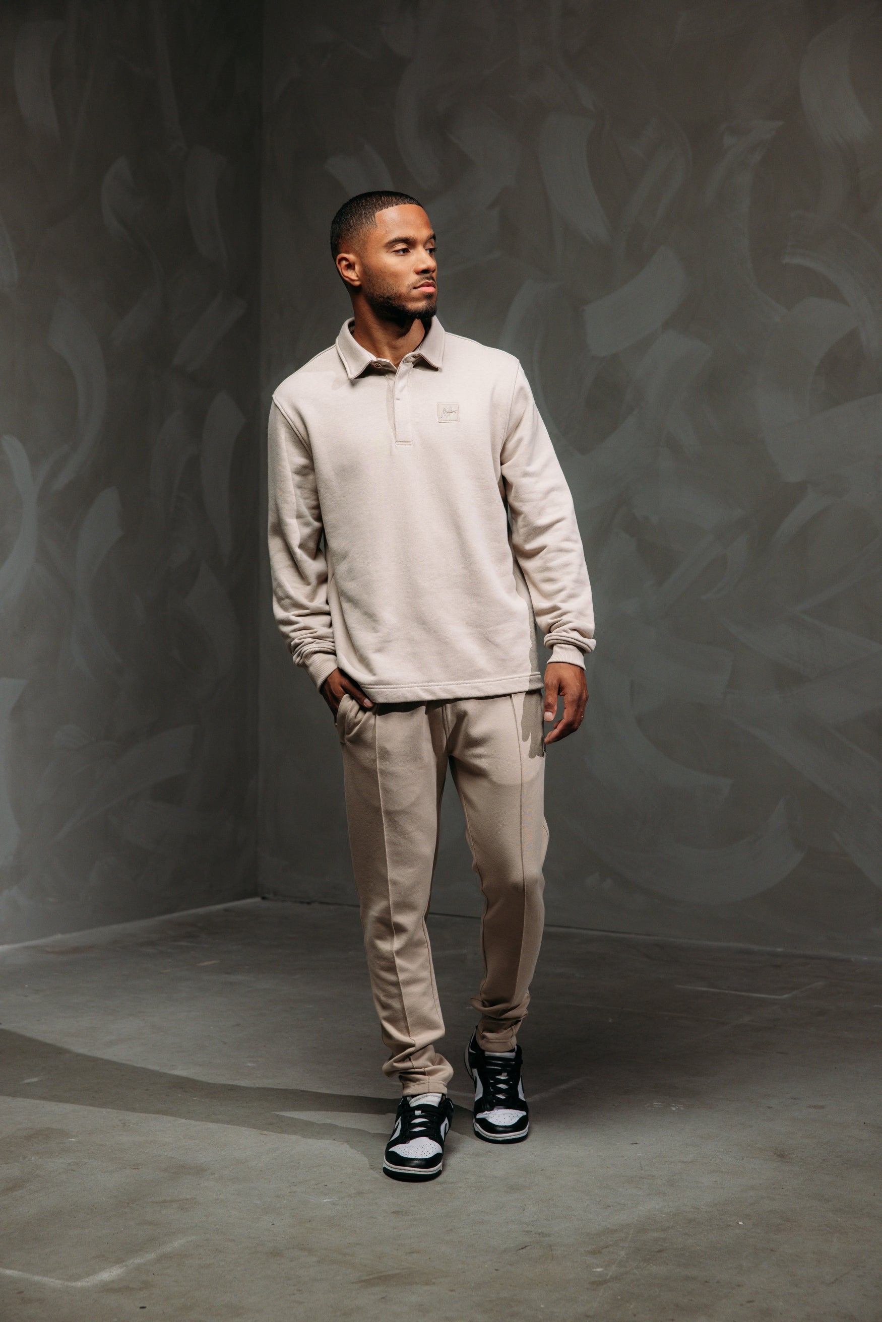 Malelions Men Patch Polo Sweater | Beige