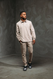 Malelions Men Patch Polo Sweater | Beige