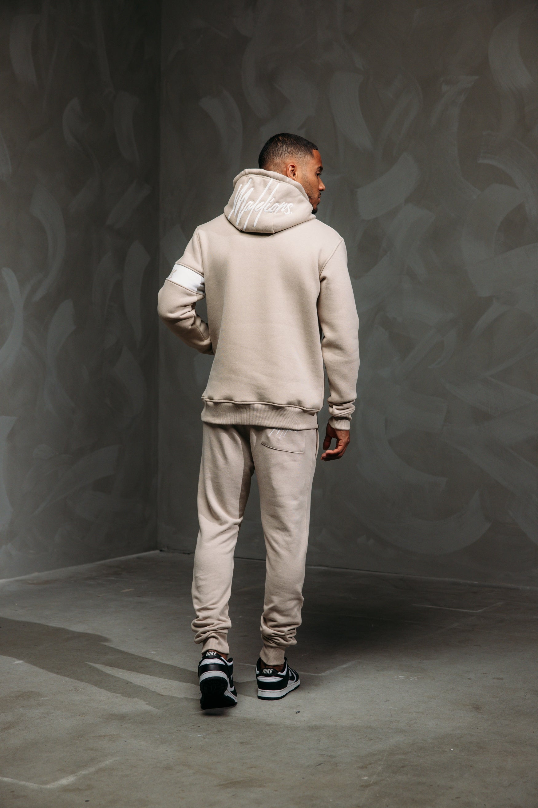 Malelions Men Captain Hoodie 2.0 | Taupe/White