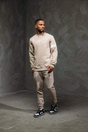 Malelions Men Captain Sweater 2.0 | Taupe/White