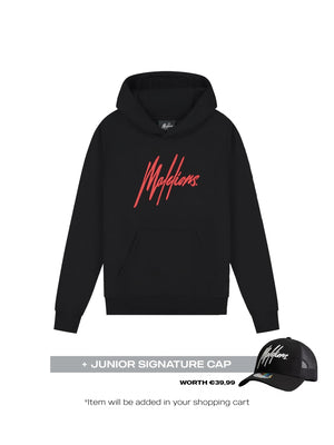 Malelions Junior Essentials Hoodie | Black/Red