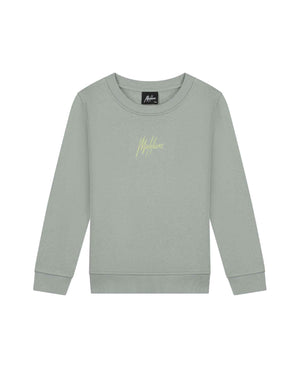 Malelions Junior Striped Signature Sweater | Agave Green