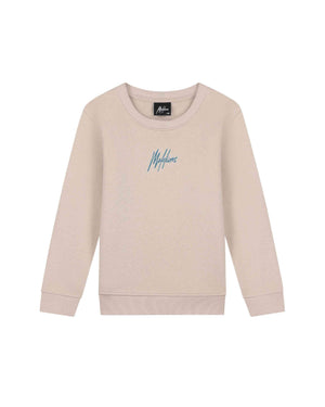 Malelions Junior Striped Signature Sweater | Taupe