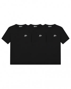 Malelions Men Signature T-Shirt 3-Pack | Black/Black/Black