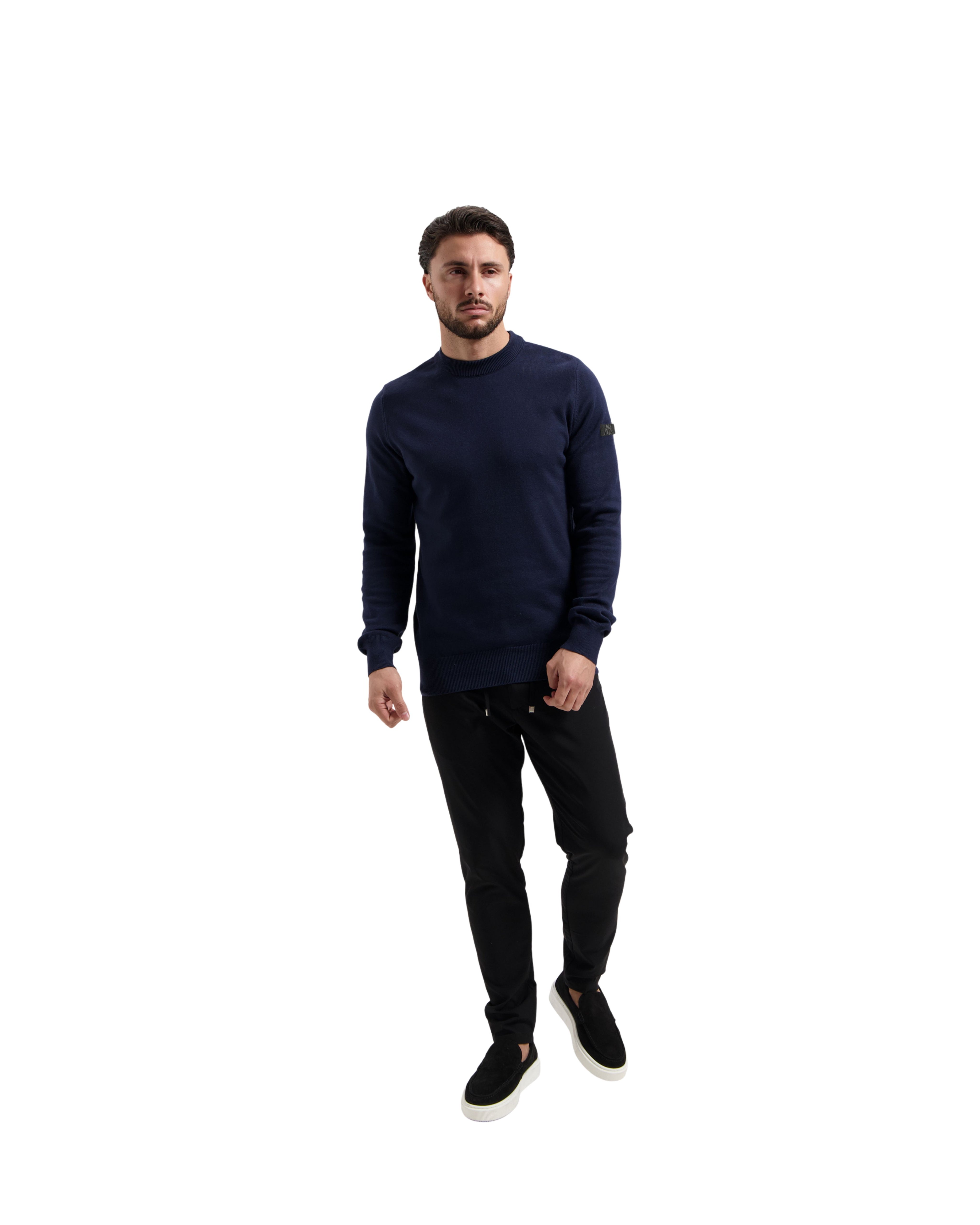 Malelions Men Knitted Crewneck | Navy