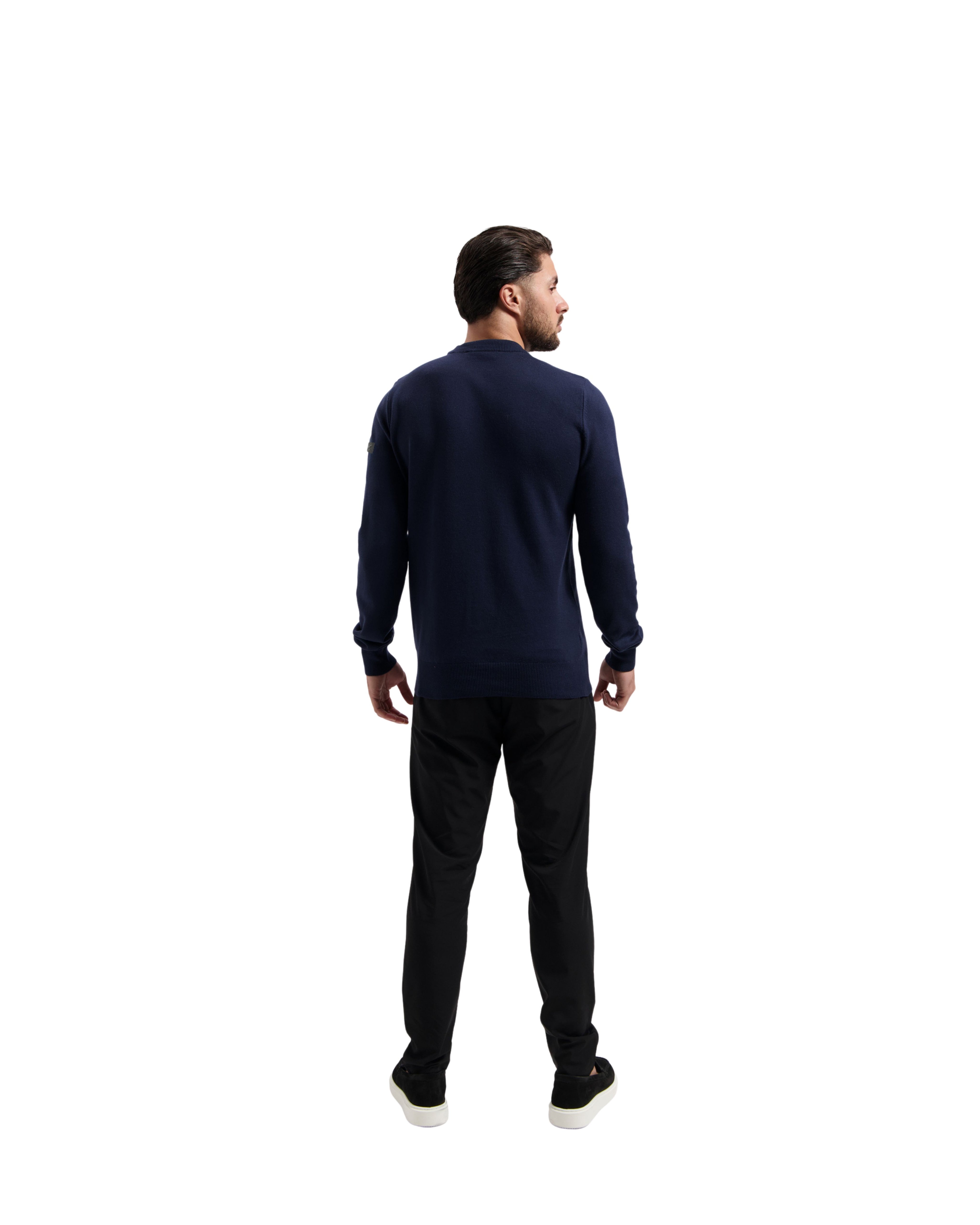 Malelions Men Knitted Crewneck | Navy