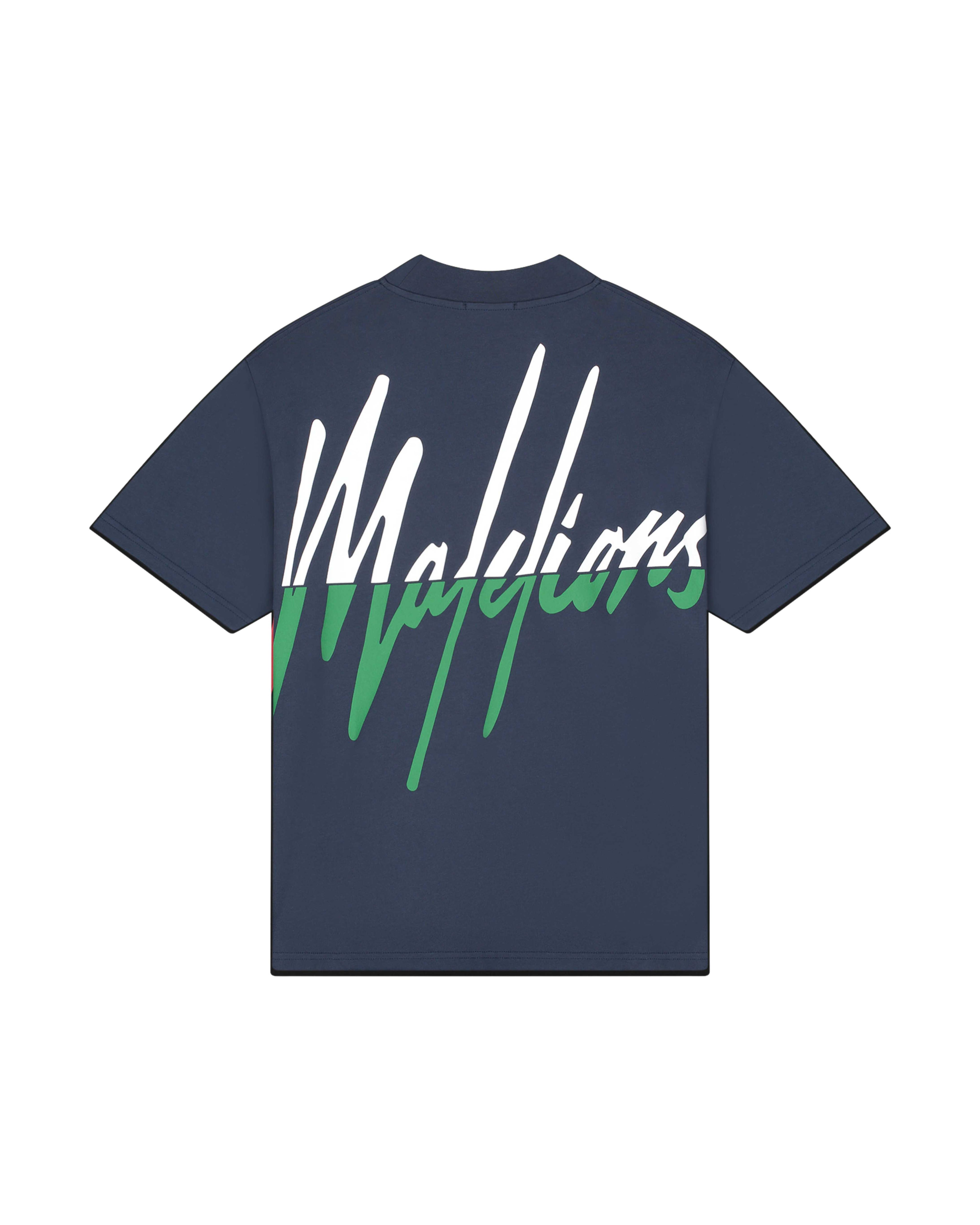 Malelions Men Oversized Split T-Shirt | Navy/Green