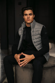 Malelions Men Melange Padded Vest | Grey