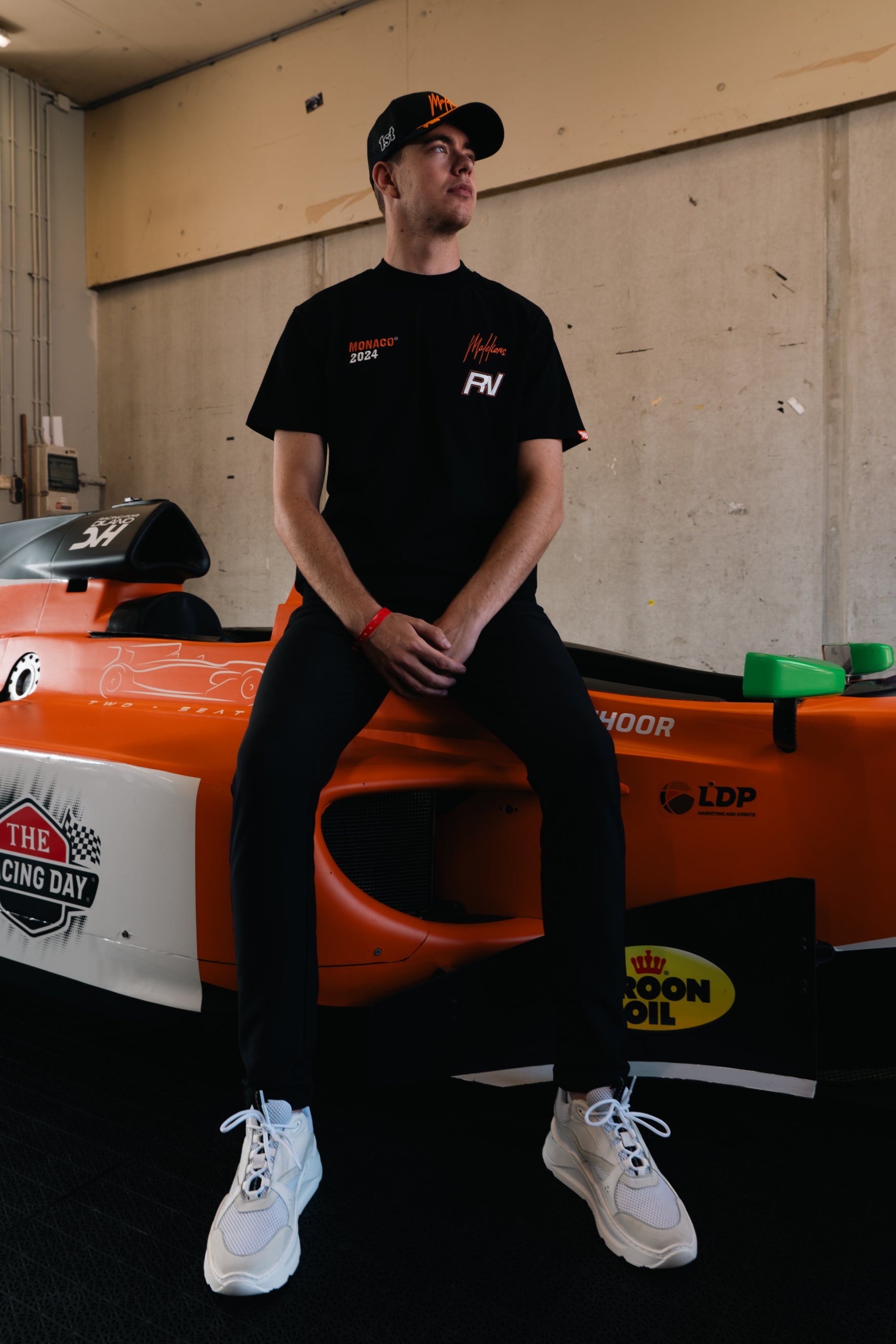 Malelions x Richard Verschoor Pole Position T-Shirt | Black/Orange