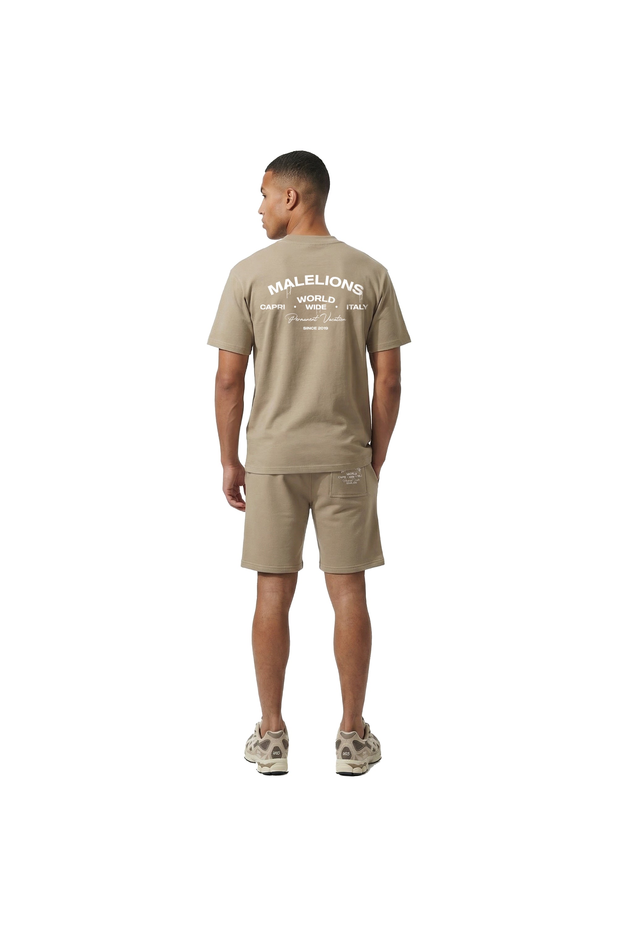 Malelions Men Permanent Vacation T-Shirt | Sage Brown